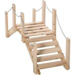 Outsunny - pont de jardin - bois de sapin - 100x32x48cm - bois naturel