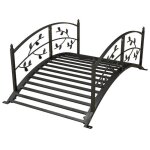 Outsunny - pont de jardin - acier - 119x67x47cm - noir