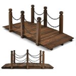 Relax4life pont de jardin en sapin carbonis avec chanes de scurit pont dtang pour dcoration charge ...
