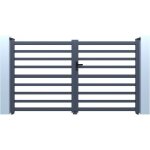 Portail aluminium ajour� martin - 300 x 140 cm - gris