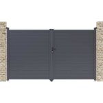 Portail aluminium marc - 299. 5 x 180. 9 cm - gris