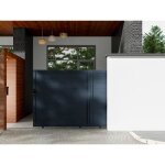 Portail coulissant aluminium plein l374 x h180 cm anthracite - nazario