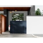 Portail coulissant aluminium plein (l374 x h165 cm hors tout) anthracite - nazario