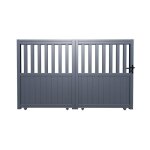 Portail coulissant aluminium semi ajour - vente - unique - tarnos ii - motoris - gris anthracite - ...