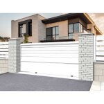 Portail coulissant - ombrazur - mixte - motorisé - aluminium - blanc - 4000x1750mm Portail coulissant - ombrazur - mixte - motorisé - aluminium - blanc - 4000x1750mm