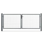 Portail grillag� acier galvanis� l 3m gris anthracite h 2m00