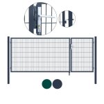 Portail de jardin home deluxe aditus - taille: 200 x 350 cm - couleur: vert