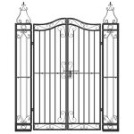 Portail de jardin - salutuya - tj0148 - fer forg - noir - 150 cm - battant