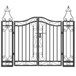 Portail de jardin - salutuya - tj0871 - fer forg - noir - 121x8x100 cm