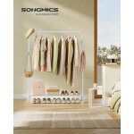 Portant amovible - songmics - portant � v�tements avec roulettes 1 barre blanc