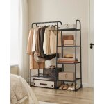 Songmics portant � v�tement penderie � v�tements 5 �tag�res de rangement structure en m�tal 40 x 1017 ...