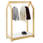 Portant enfant sally garde - robe enfant en pin massif montessori avec 1 �tag�re penderie en bois couleur ...