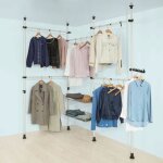 Sobuy portant à vêtements télescopique penderie ouverte réglable avec tringles et Étagères porte - manteau ... Sobuy portant à vêtements télescopique penderie ouverte réglable avec tringles et Étagères porte - manteau ...