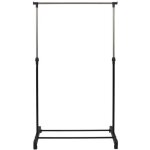 Portant  vtements en mtal noir - paris prix - hauteur rglable - sur roulettes