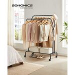 Portant  vtements avec roulettes charge 100 kg largeur de 1035 cm rangement polyvalent noir