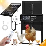 Porte automatique poulailler solaire - tanche ipx6 - minuterie douverture - tlcommande sans fil - ...