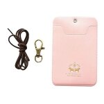 Porte - badge rose avec cordon novago ? double compartiment ? �tui carte & badge ? format 105 x 7 cm