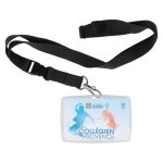 Porte - badge couleur motif noir color pop - pvc - cordon de scurit avec dtache - rapide - france