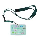 Porte - badge couleur motif vert color pop - pvc - cordon de scurit avec dtache - rapide - fabriqu ...