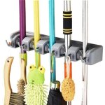 Footier porte - balai mural avec 5 emplacements et 6 crochets multi - taches accroche balai mural support ...