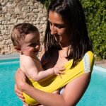 Porte - b�b� dappoint de plage - neobulle - aquabulle jaune - pour enfant de 6 � 12kg