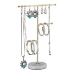 Relaxdays porte - bijoux marbre 3 barres rangement colliers boucles d?oreilles & bracelets hlp 26x19x8 ... Relaxdays porte - bijoux marbre 3 barres rangement colliers boucles d?oreilles & bracelets hlp 26x19x8 ...