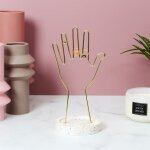 Porte - bijoux - home deco factory - m�tal - support terrazzo - or - h28 x l16 x p16 cm