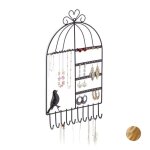 Relaxdays porte - bijoux mural pour colliers boucles d?oreilles format haut prsentoir 445 x 255 x 45 ...