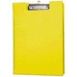 Porte - bloc  rabat en carton plastifi a4 jaune