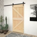 Porte - bois de pin massif - 90x210 cm - finition naturelle - système coulissant requis - 222 kg Porte - bois de pin massif - 90x210 cm - finition naturelle - système coulissant requis - 222 kg