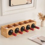 Porte - bouteilles en bambou supfine - meuble range bouteille - 5 bouteilles - 13. 5 * 12 * 53cm