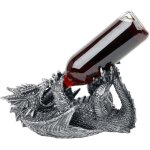 Porte - bouteille de vin dragon guzzler en argent m�tallique 32 cm