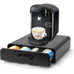 Porte capsules - sysyly - compatible tassimo - mtal - noir - 64 capsules