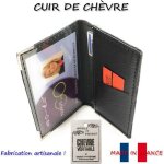 Porte carte crdit simple 1  2 carte + tui carte rfid compact plat cuir chvrenavigo bancaire loluna ...