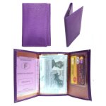 Porte carte papier voiture + �tui carte rfid carte grise permis identit� assurance 3 volets compact cuir ...