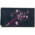 Porte chquier porte carte en cuir noir crayon papillon