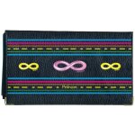 Porte chequier long en cuir noir pour femme infini personnalise avec prenom