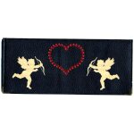 Porte chquier long portefeuille porte carte en cuir noir motif cupidon