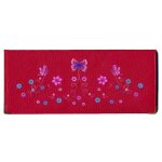 Porte chquier long portefeuille porte carte en cuir rouge motif papillon