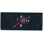 Porte ch�quier long portefeuille noir porte carte motif crayon papillon