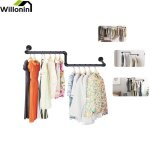 Porte cintre mural pour armoire magasin noir portants � v�tement industriel forme z et gain de place ...