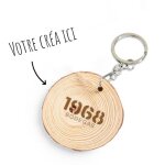 Porte cl personnalis avec texte & logo ? porte cle en bois diamtre env 5cm pour prnoms message? [ ...