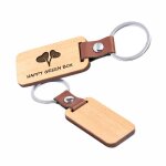 Porte cl personnalis avec votre texte & logo ? porte - cls cuir et bois 75x32cm (lxl) [porte cle avec ...
