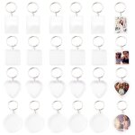 Porte - cl�s photo acrylique - ynkkvre - 24 pi�ces - transparent - rectangle c?ur carr� rond