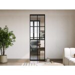 Porte coulissante avec système à galandage en aluminium et verre trempé - h205 x l63 cm - wilden ii Porte coulissante avec système à galandage en aluminium et verre trempé - h205 x l63 cm - wilden ii