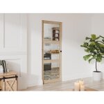 Porte coulissante avec systme  galandage en bois et verre tremp - 3 fentres - h205 x l63 cm - acosta ...