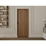 Porte coulissante avec systme  galandage en mdf et bois - naturel fonc - h205 x l93 cm - sandora