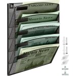 Porte documents mural 5 niveaux porte - revues mural corbeilles � courrier fixation murale maille m�tallique ...