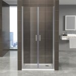 Kimi porte de douche battante h 190 cm largeur r�glable 97 � 100 cm verre transparent