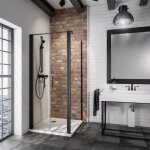 Schulte porte de douche + paroi 90x90x192 cm portes battantes + paroi lat�rale fixe anticalcaire verre ...